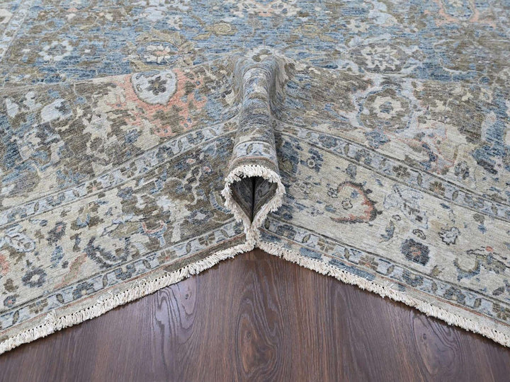 8'4" x 11'4" New Hand Knotted Blue Wool Rectangle Oriental Rug - MOA10210533