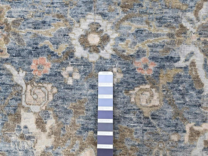 8'4" x 11'4" New Hand Knotted Blue Wool Rectangle Oriental Rug - MOA10210533