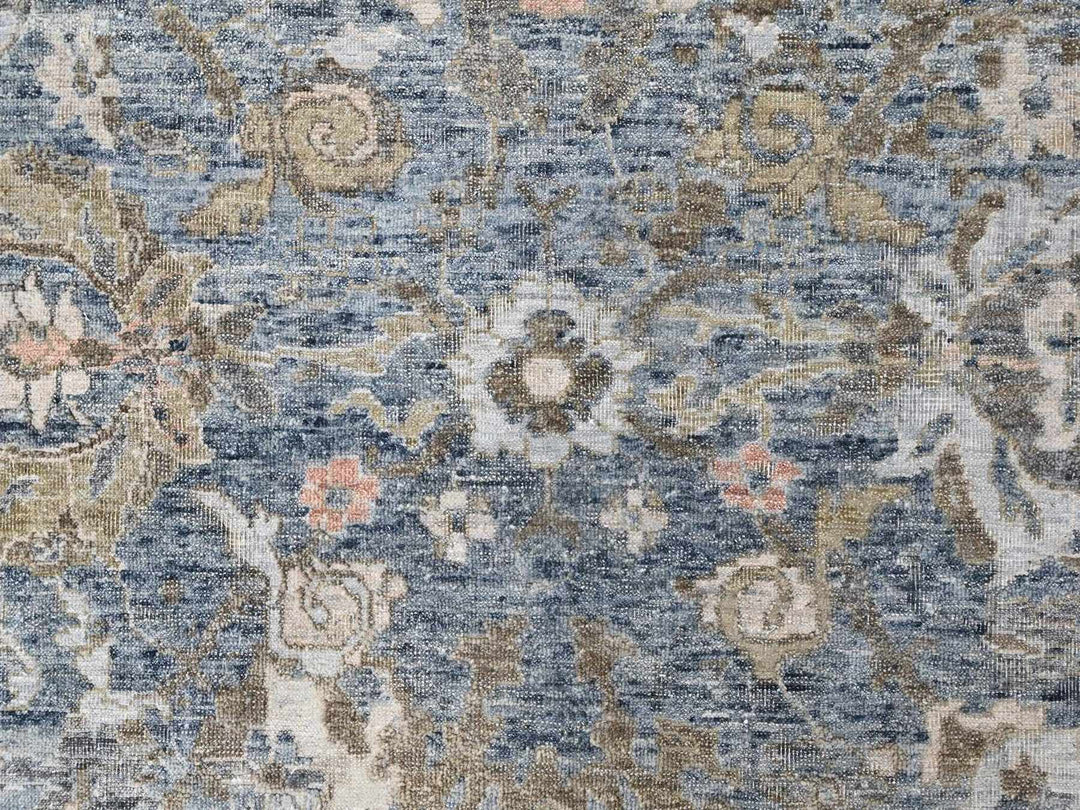 8'4" x 11'4" New Hand Knotted Blue Wool Rectangle Oriental Rug - MOA10210533