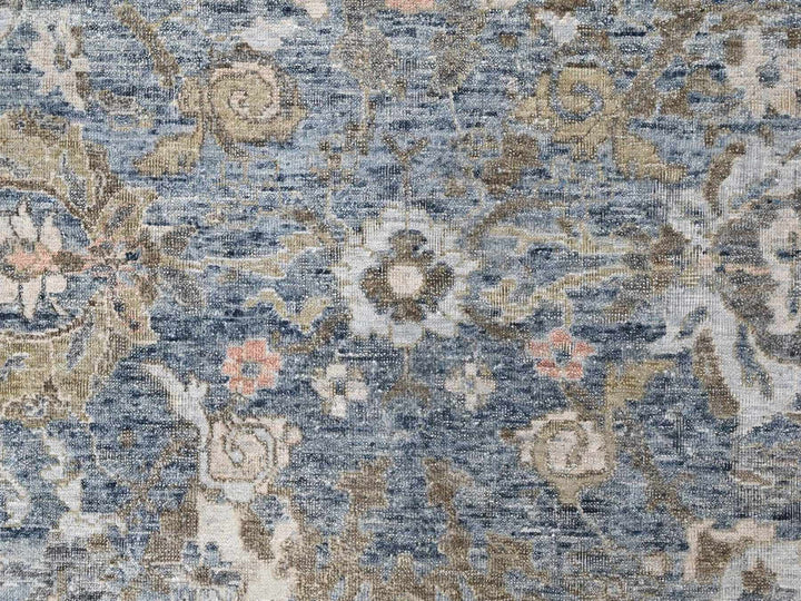 8'4" x 11'4" New Hand Knotted Blue Wool Rectangle Oriental Rug - MOA10210533