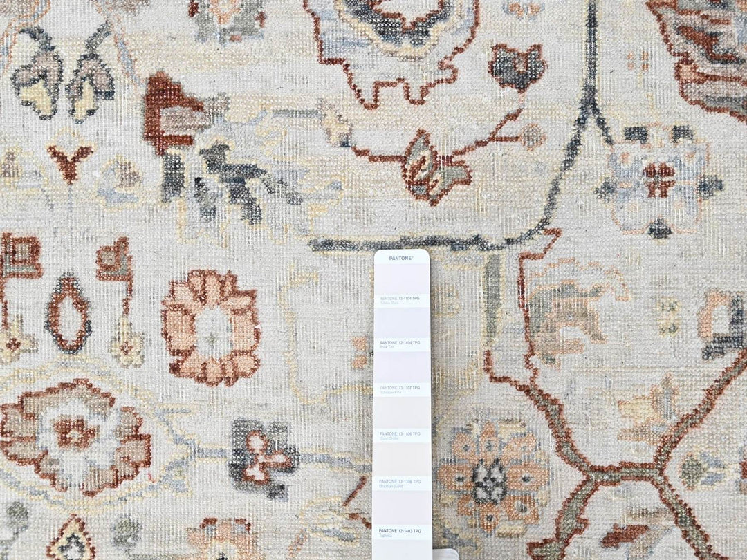 8'0" x 9'9" New Hand Knotted Ivory Wool Rectangle Oriental Rug - MOA10210534
