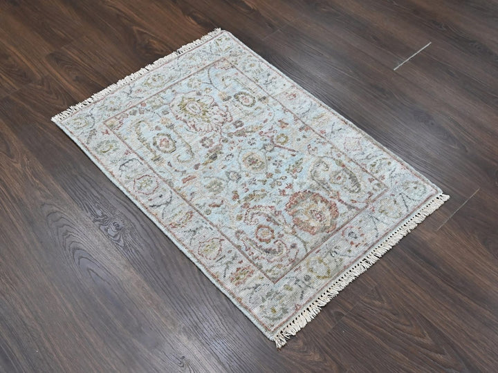2'0" x 2'10" New Hand Knotted Grey Wool Rectangle Oriental Rug - MOA10210535