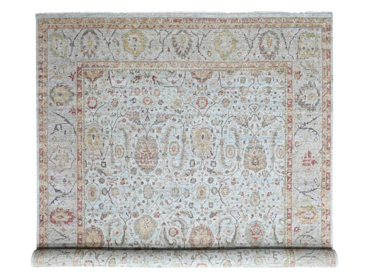 12'0" x 14'11" New Hand Knotted Grey Wool Rectangle Oriental Rug - MOA10210536