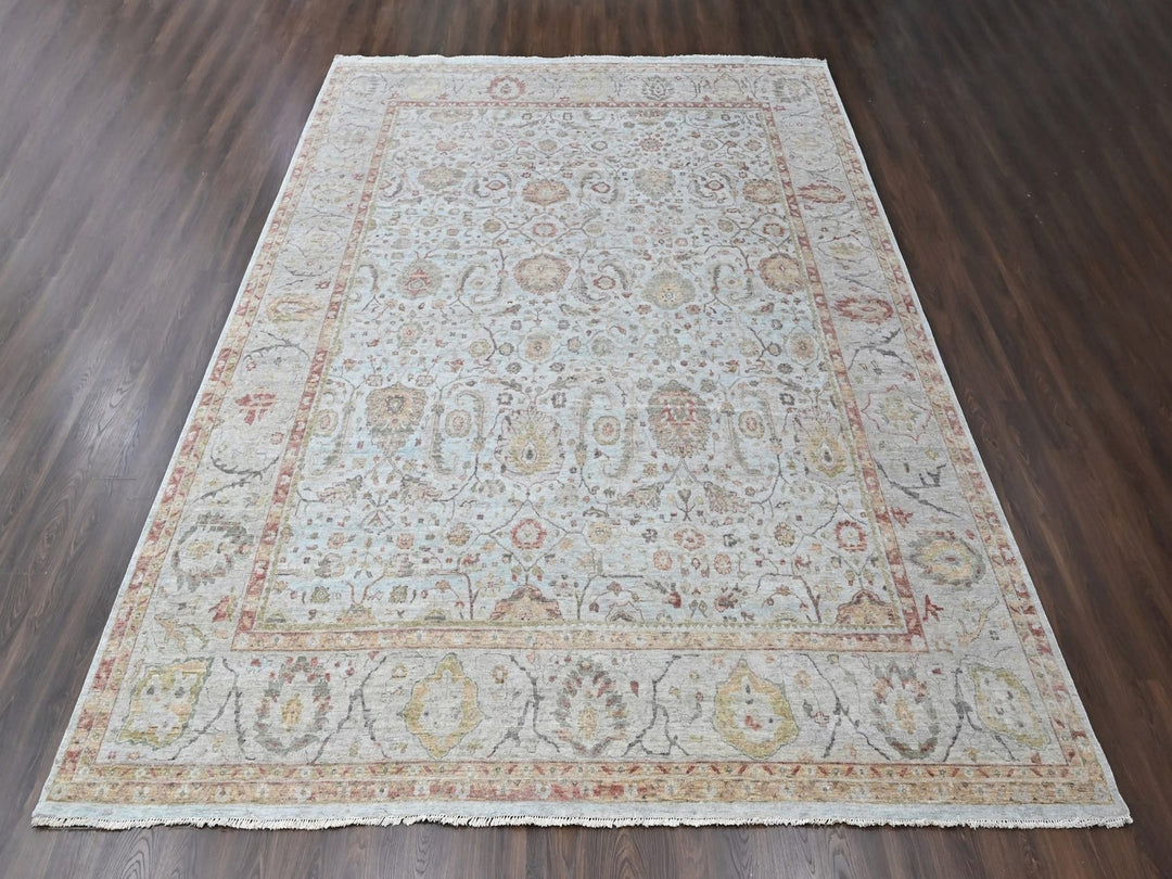 12'0" x 14'11" New Hand Knotted Grey Wool Rectangle Oriental Rug - MOA10210536