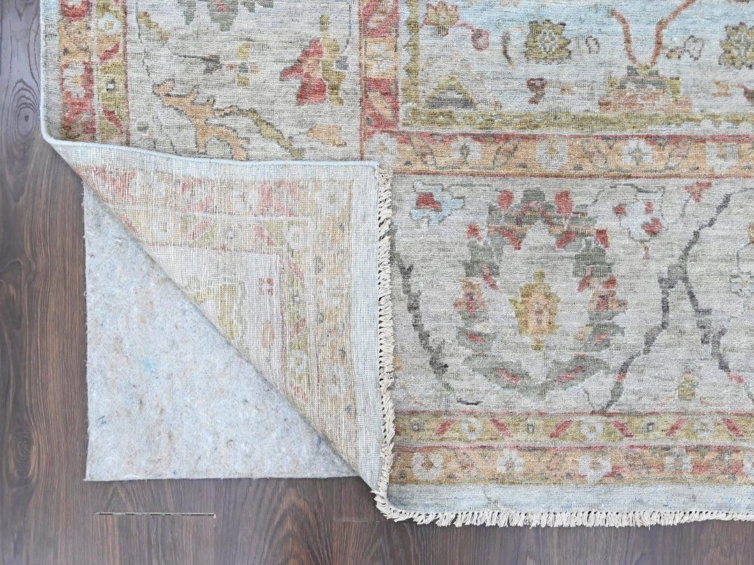 12'0" x 14'11" New Hand Knotted Grey Wool Rectangle Oriental Rug - MOA10210536