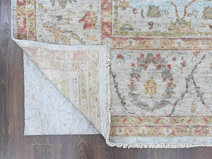 12'0" x 14'11" New Hand Knotted Grey Wool Rectangle Oriental Rug - MOA10210536