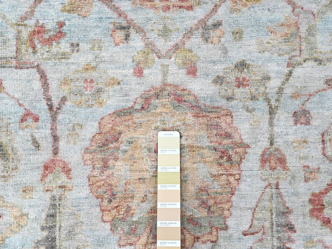 12'0" x 14'11" New Hand Knotted Grey Wool Rectangle Oriental Rug - MOA10210536
