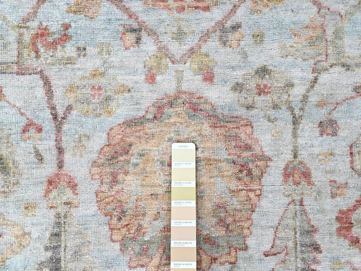 12'0" x 14'11" New Hand Knotted Grey Wool Rectangle Oriental Rug - MOA10210536