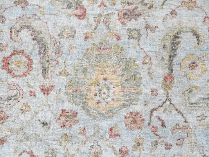 12'0" x 14'11" New Hand Knotted Grey Wool Rectangle Oriental Rug - MOA10210536