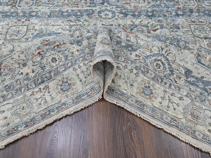 8'0" x 10'1" New Hand Knotted Grey Wool Rectangle Oriental Rug - MOA10210537