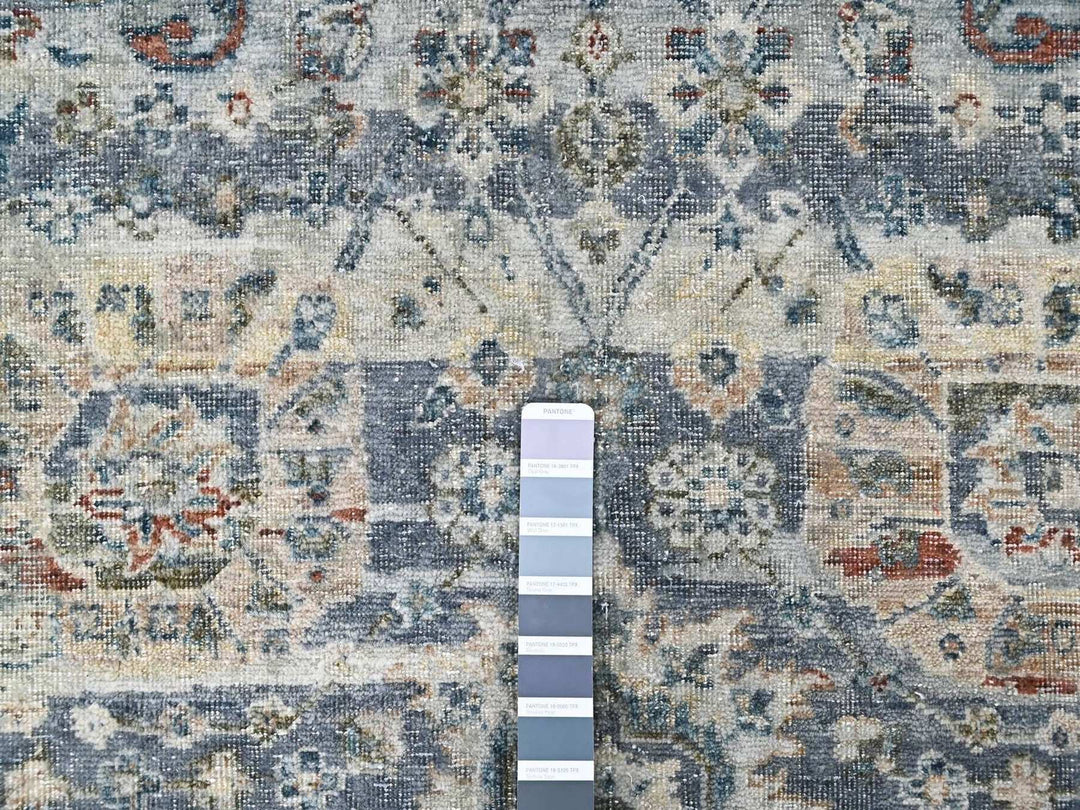 8'0" x 10'1" New Hand Knotted Grey Wool Rectangle Oriental Rug - MOA10210537