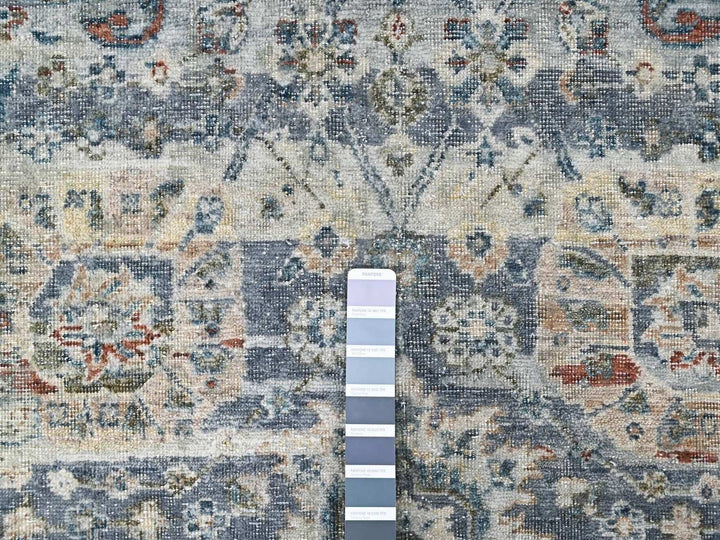 8'0" x 10'1" New Hand Knotted Grey Wool Rectangle Oriental Rug - MOA10210537