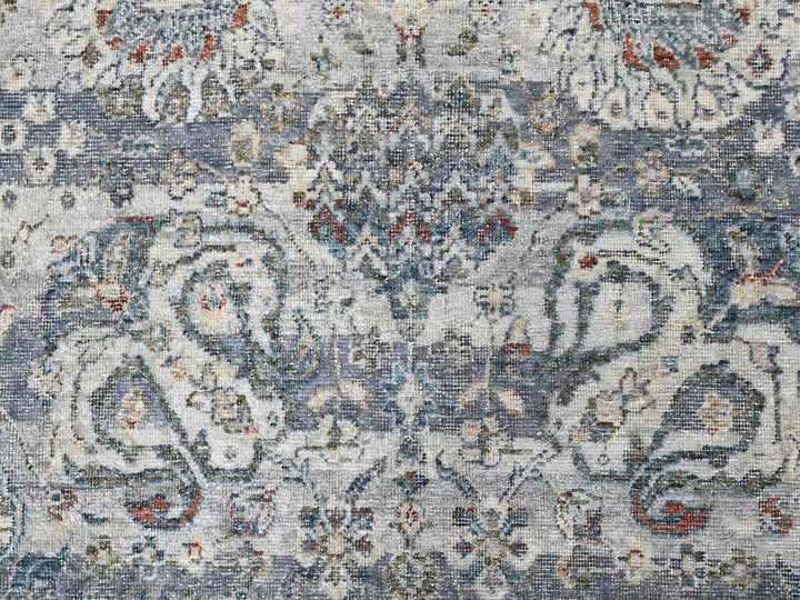 8'0" x 10'1" New Hand Knotted Grey Wool Rectangle Oriental Rug - MOA10210537