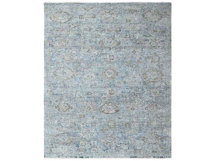 9'0" x 11'10" New Hand Knotted Grey Wool Rectangle Oriental Rug - MOA10210539