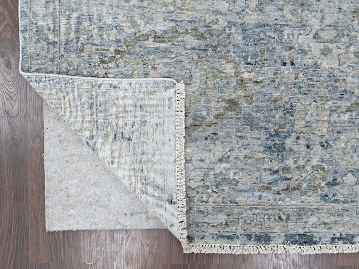 9'0" x 11'10" New Hand Knotted Grey Wool Rectangle Oriental Rug - MOA10210539