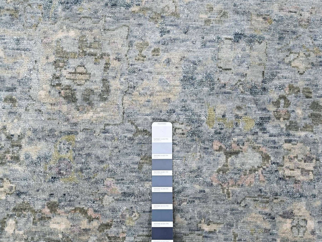 9'0" x 11'10" New Hand Knotted Grey Wool Rectangle Oriental Rug - MOA10210539