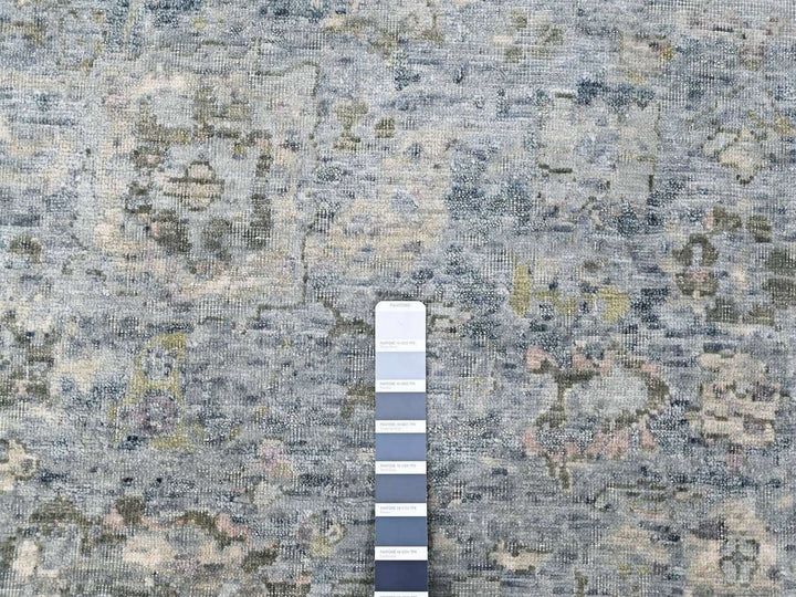 9'0" x 11'10" New Hand Knotted Grey Wool Rectangle Oriental Rug - MOA10210539