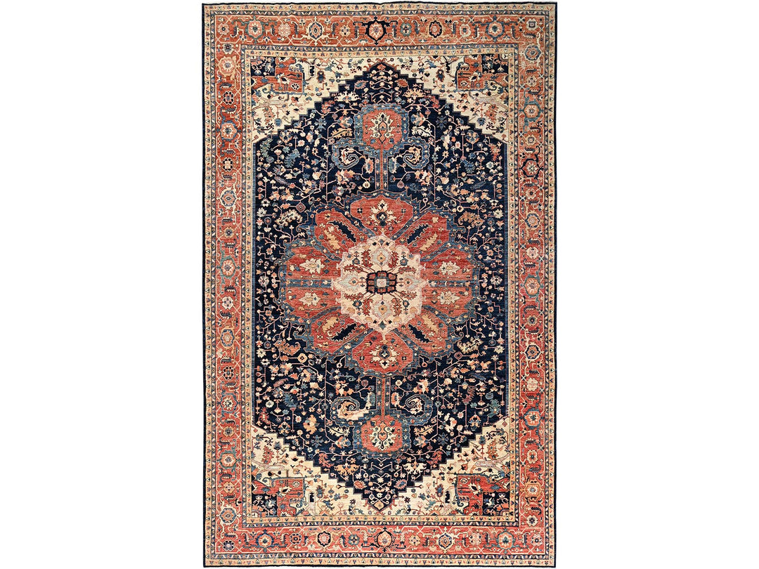 11'11" x 18'9" New Hand Knotted Blue Wool Rectangle Oriental Rug - MOA1021053
