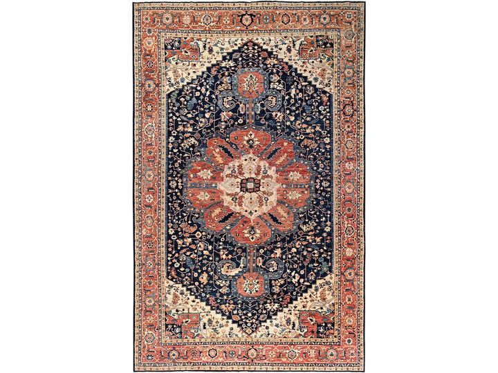 11'11" x 18'9" New Hand Knotted Blue Wool Rectangle Oriental Rug - MOA1021053