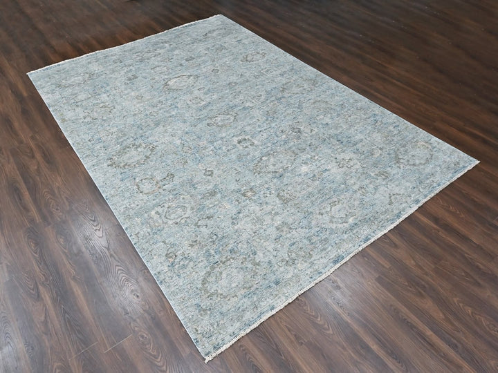 9'11" x 14'0" New Hand Knotted Grey Wool Rectangle Oriental Rug - MOA10210540