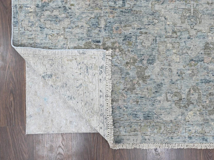 9'11" x 14'0" New Hand Knotted Grey Wool Rectangle Oriental Rug - MOA10210540