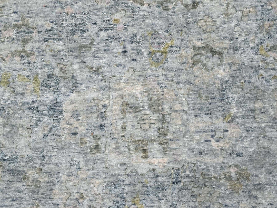 9'11" x 14'0" New Hand Knotted Grey Wool Rectangle Oriental Rug - MOA10210540