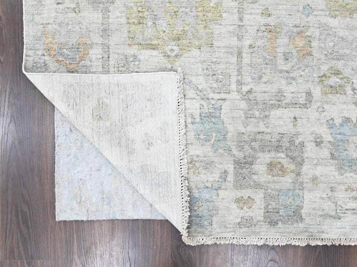8'9" x 11'10" New Hand Knotted Ivory Wool Rectangle Oriental Rug - MOA10210541