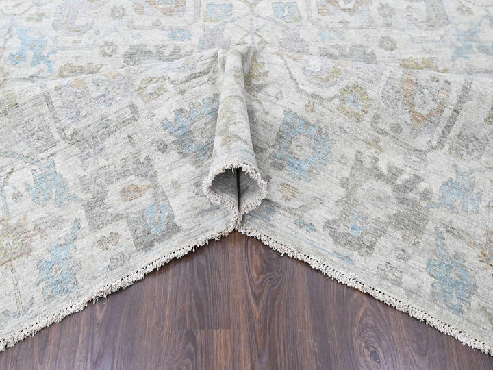 8'9" x 11'10" New Hand Knotted Ivory Wool Rectangle Oriental Rug - MOA10210541
