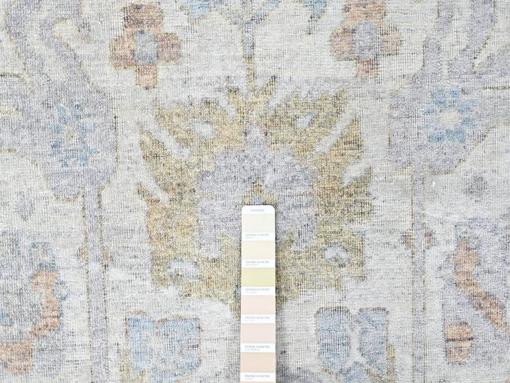8'9" x 11'10" New Hand Knotted Ivory Wool Rectangle Oriental Rug - MOA10210541