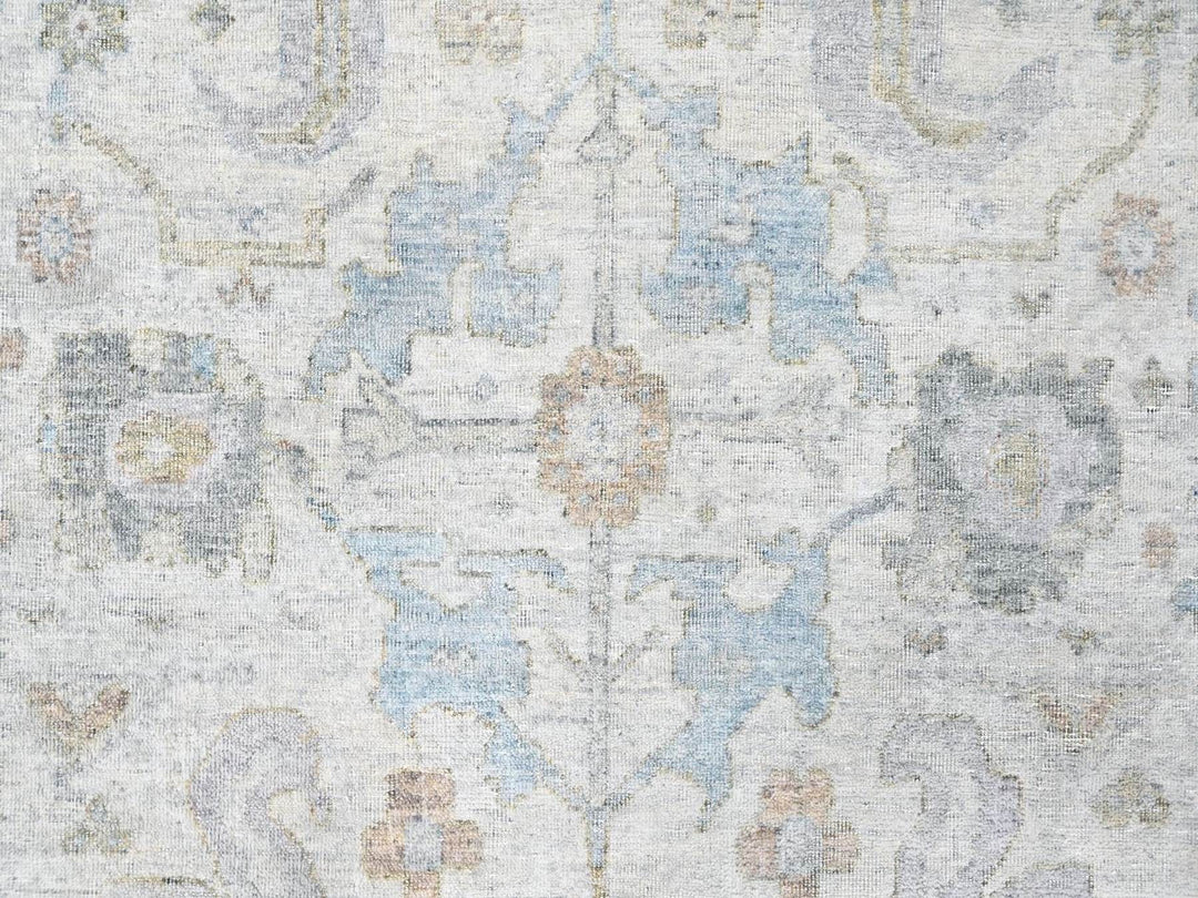 8'9" x 11'10" New Hand Knotted Ivory Wool Rectangle Oriental Rug - MOA10210541