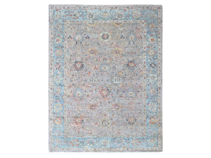 8'11" x 12'2" New Hand Knotted Pink Wool Rectangle Oriental Rug - MOA10210542