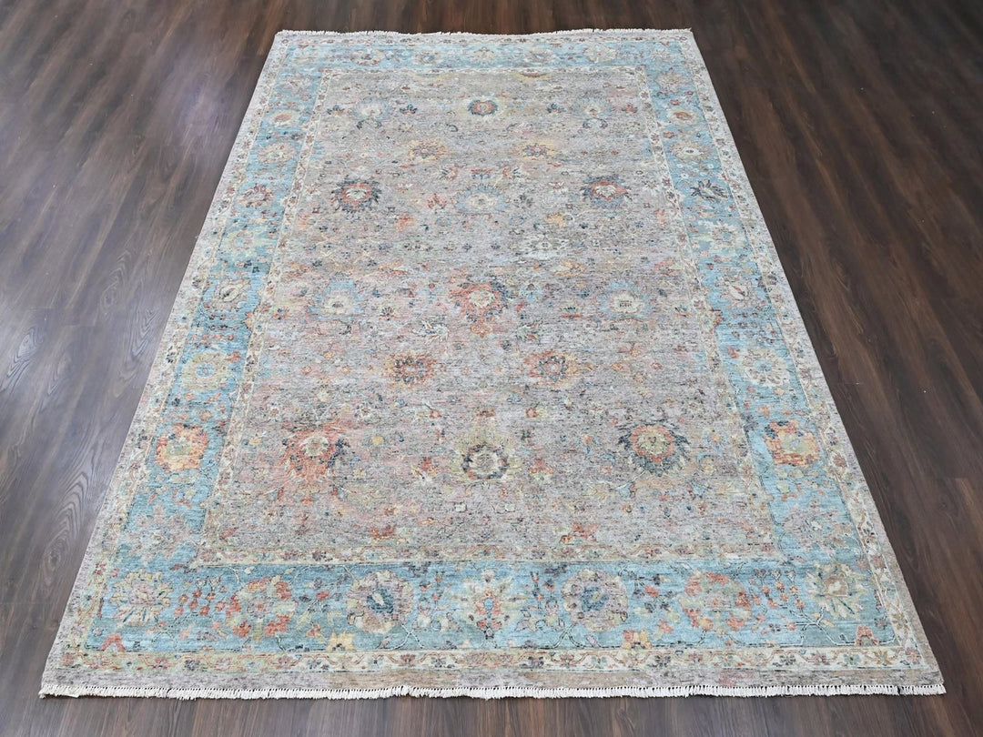 8'11" x 12'2" New Hand Knotted Pink Wool Rectangle Oriental Rug - MOA10210542
