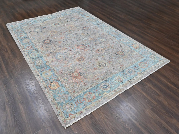 8'11" x 12'2" New Hand Knotted Pink Wool Rectangle Oriental Rug - MOA10210542