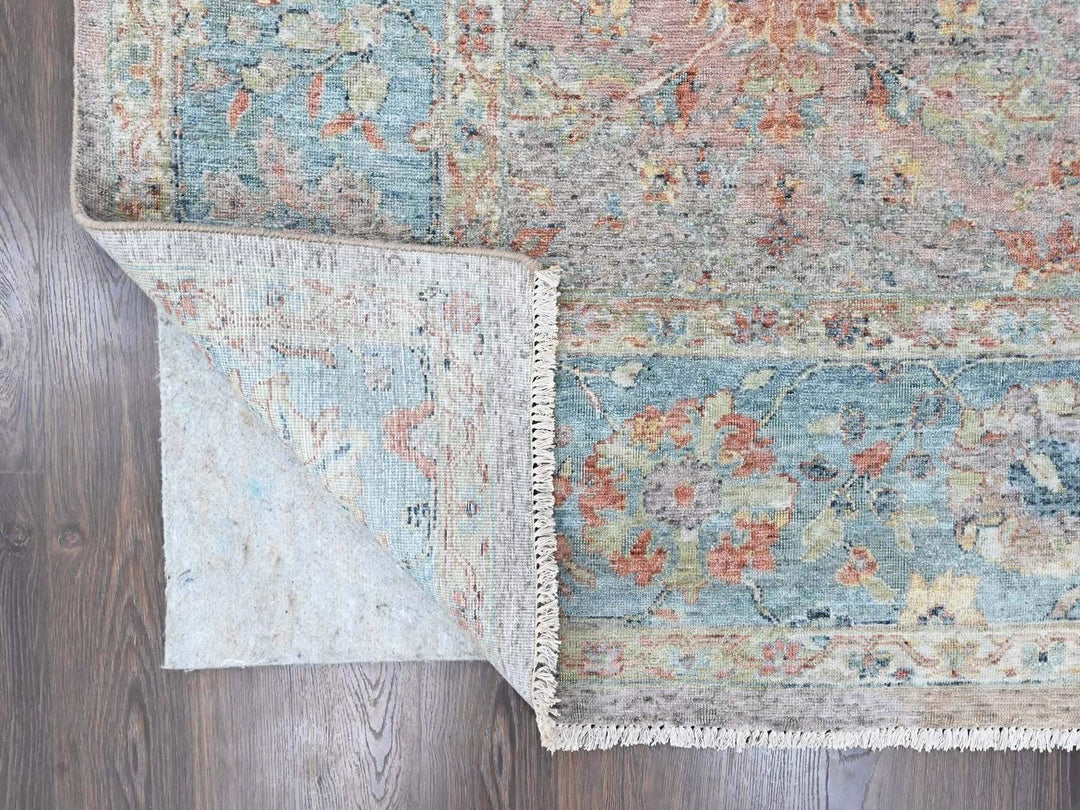 8'11" x 12'2" New Hand Knotted Pink Wool Rectangle Oriental Rug - MOA10210542