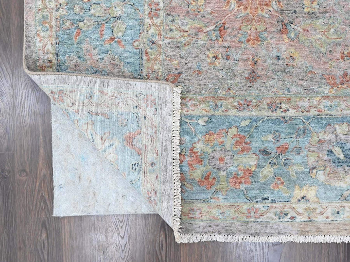 8'11" x 12'2" New Hand Knotted Pink Wool Rectangle Oriental Rug - MOA10210542