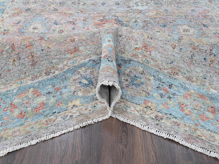 8'11" x 12'2" New Hand Knotted Pink Wool Rectangle Oriental Rug - MOA10210542