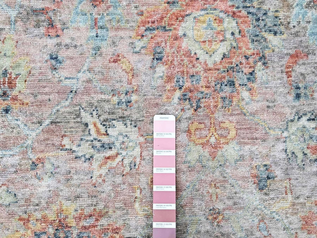 8'11" x 12'2" New Hand Knotted Pink Wool Rectangle Oriental Rug - MOA10210542