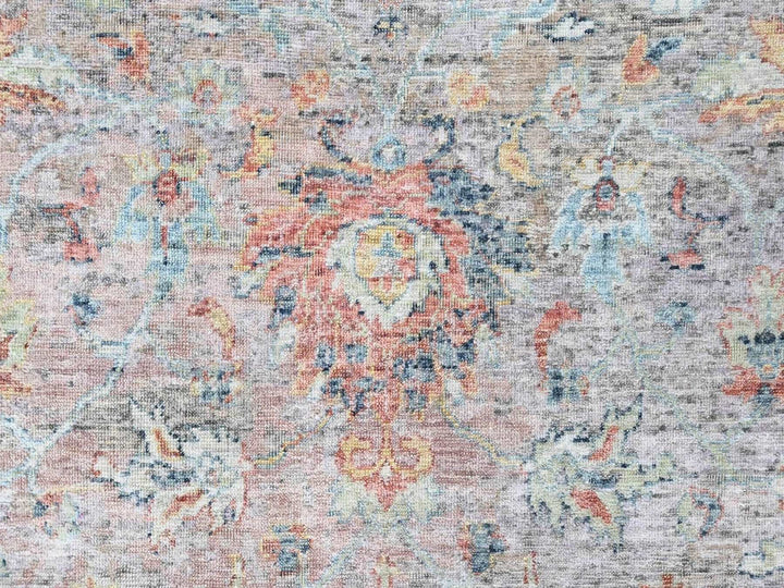 8'11" x 12'2" New Hand Knotted Pink Wool Rectangle Oriental Rug - MOA10210542