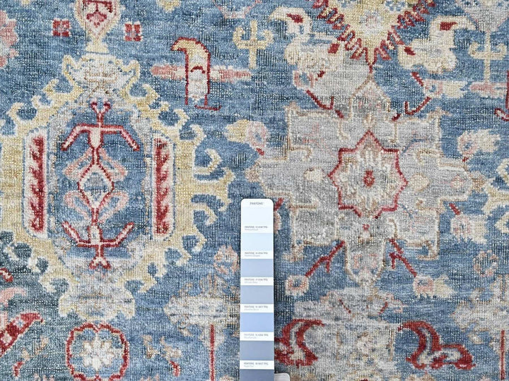 7'10" x 9'10" New Hand Knotted Blue Wool Rectangle Oriental Rug - MOA10210543