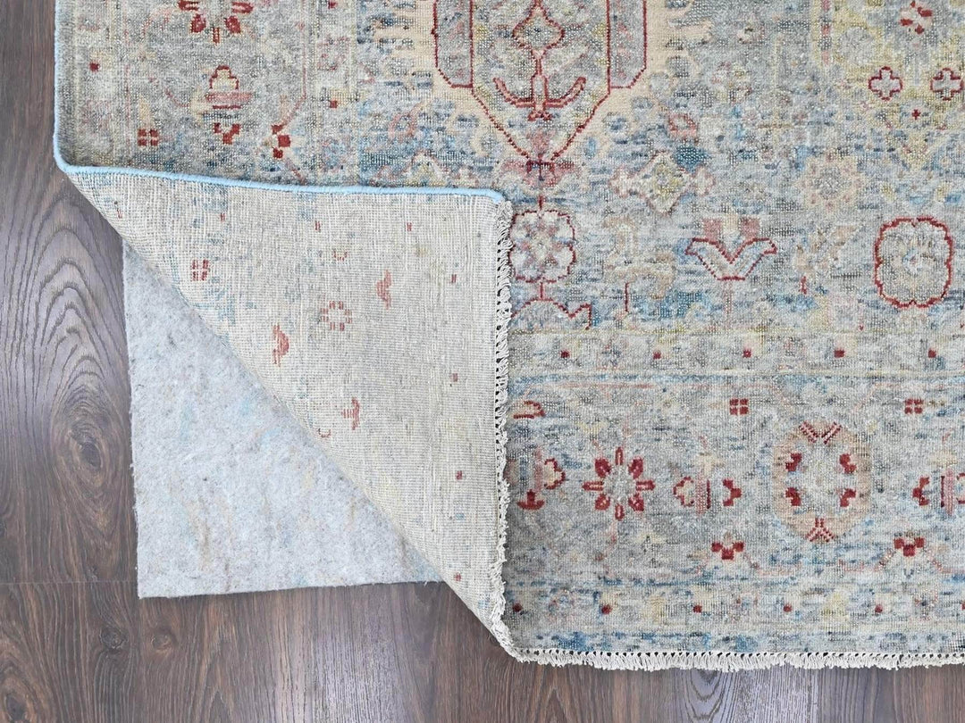 8'11" x 11'10" New Hand Knotted Blue Wool Rectangle Oriental Rug - MOA10210544