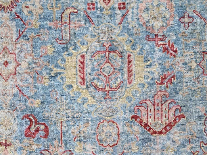 8'11" x 11'10" New Hand Knotted Blue Wool Rectangle Oriental Rug - MOA10210544