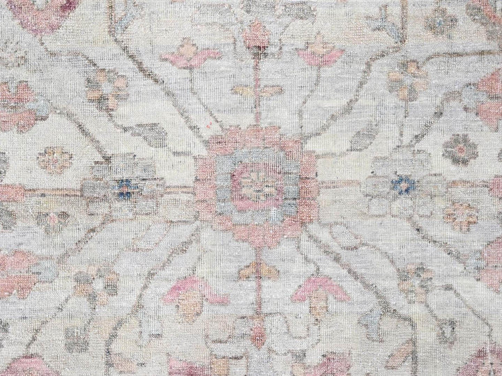 9'0" x 11'10" New Hand Knotted Beige Wool Rectangle Oriental Rug - MOA10210545