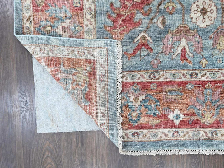 8'0" x 9'10" New Hand Knotted Blue Wool Rectangle Oriental Rug - MOA10210546