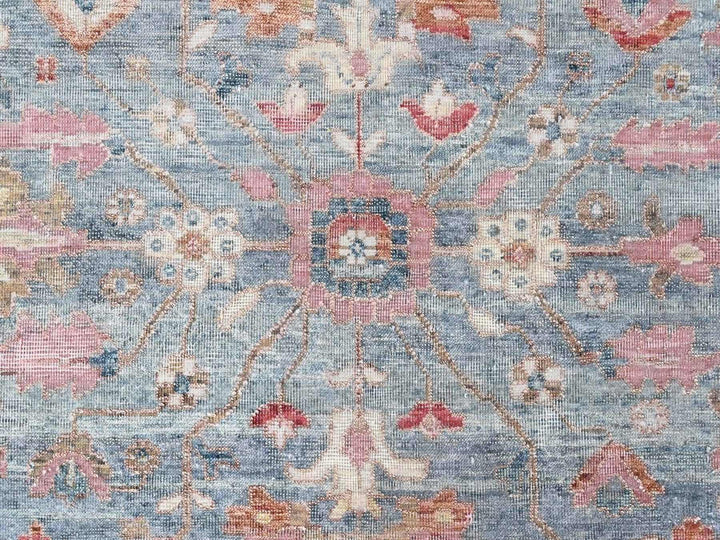 8'0" x 9'10" New Hand Knotted Blue Wool Rectangle Oriental Rug - MOA10210546