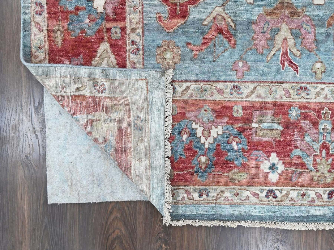 8'11" x 11'10" New Hand Knotted Blue Wool Rectangle Oriental Rug - MOA10210547