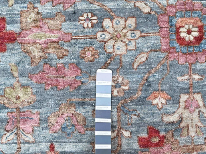8'11" x 11'10" New Hand Knotted Blue Wool Rectangle Oriental Rug - MOA10210547