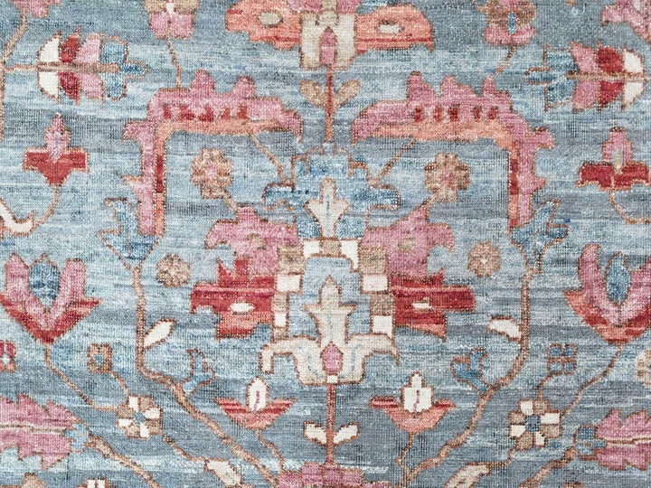 8'11" x 11'10" New Hand Knotted Blue Wool Rectangle Oriental Rug - MOA10210547