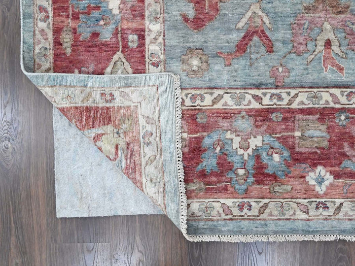 9'11" x 13'10" New Hand Knotted Blue Wool Rectangle Oriental Rug - MOA10210548