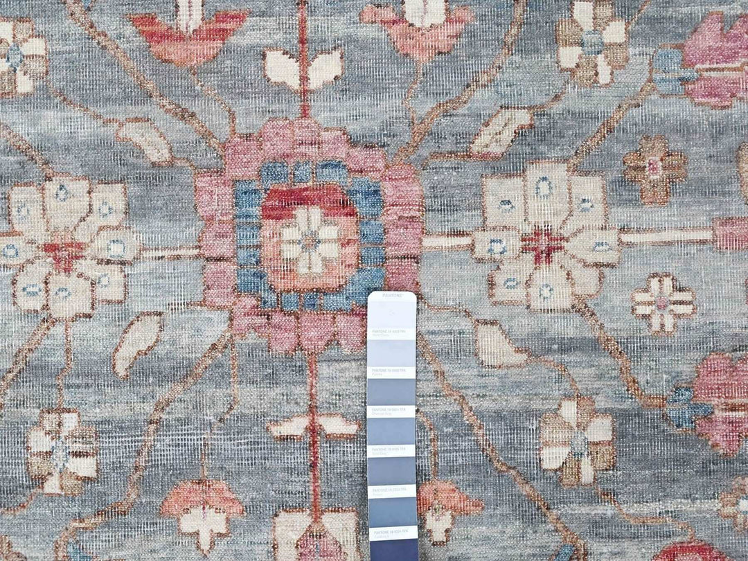 9'11" x 13'10" New Hand Knotted Blue Wool Rectangle Oriental Rug - MOA10210548