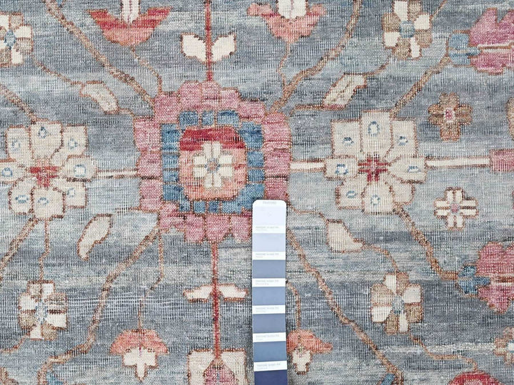 9'11" x 13'10" New Hand Knotted Blue Wool Rectangle Oriental Rug - MOA10210548